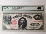 PMG 40 1917 Series Speelman White One Dollar $1 Sawhorse Legal Tender Red Seal Note