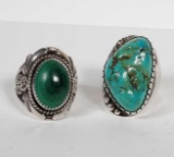 2 Native American Sterling Silver Artist Signed Rings