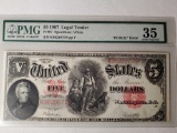 PMG $5 Legal Tender 1907 WoodChopper Note FR#91 Speelman/White 