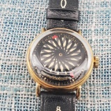 Ernest Borel Kaleidoscope Cocktail Watch with Original Black Leather Strap