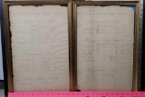 2 Framed Double Sided 1790 Ship Stowage Ledger Purchase Pages