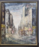W R Stevens Impressionist Oil On Canvas Paris Street Scene Painting