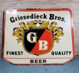 Vintage Griesedieck Bros. Beer Porcelain Double Sided Sign