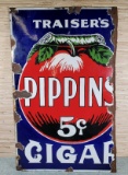 Vintage Traiser's Pippins 5 Cent Cigar Enamel Sign