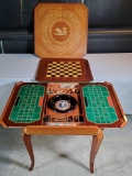 Vintage Notturno Intarsio Sorrento Italian Marquetry Game Table with Varied Game Tops and Roulette