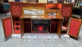 Mid Century Stereo, Bar, Faux Fireplace