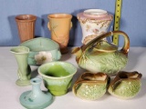 Art Pottery Tea Set Vases and Candlestick - McCoy, Weller, Rookwood, Roseville, Etc