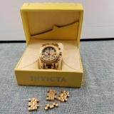 RARE Invicta Reserve Men's 50mm Chaos Gold Swiss Quartz Chronograph Bracelet Watch # Imp. 1064