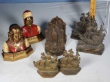 4 Pair of Antique Bookends