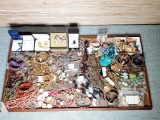 Tray Full of Costume Jewelry