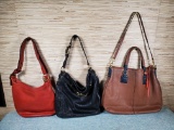 3 Pre-Owned Coach Leather Hand Bags