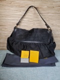 Authentic Pre Owned Vintage Fendi Large Suede Borsa Chef Shoulder Bag
