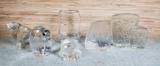 Collection Of 6 Crystal And Glass Mid Century Modern Owls