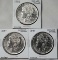 3 UNC Morgan Silver Dollars - 1886, 1889,and 1890
