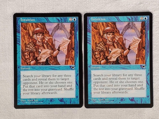2 Magic The Gathering Tempest Resereve List Intuition LP/NM Cards