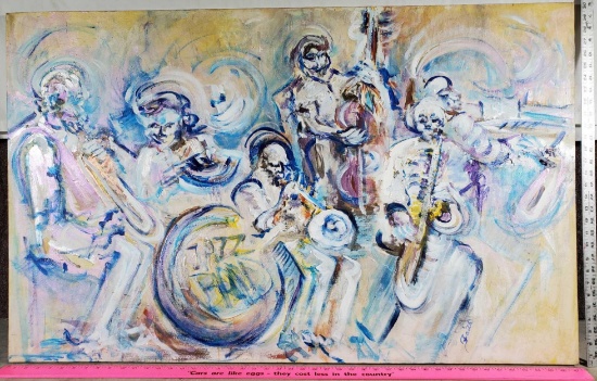 Faith Coddington Krucina Acrylic on Canvas Jazz Band Painting