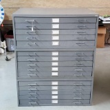 Industrial Vintage 3-Stack Document Storage Cabinet
