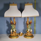 Pair of Bradburn Gallery Carved Wood Blackamoor Lamps