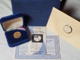 Danbury Mint LE 1975 14 K Gold Space Medal and Space Shuttle Medal