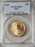 PCGS MS69 2004 Gold Eagle 1/2 Oz Fine Gold $25 Bullion Coin