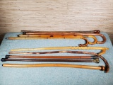 Collection of 9 Vintage Canes / Walking Sticks