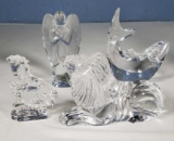 4 Crystal Figural Paperweights - Waterford, Orrefors and Baccarat