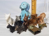 5 Ceramic and 5 Metal Dog and related Figurines
