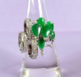 Gorgeous 18k White Gold Emerald and Diamond Ring
