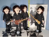 1987 Apple Beatles Forever Doll Figures by Applause with Stands, Insruments and Tags and Poster Set
