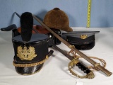2 Military Cadet Hats, Model 1902 Officer's Sword and More