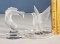 Lalique Jumping Trout and Dove Paperweight Sculptures