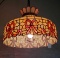 Lamp Fashion Mfg. Co of New York, Nuziato Paletta Design Hanging Leaded Glass Lamp