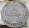 Antique City of Tampa Cast Iron Manhole Cover with Gasparilla Ship