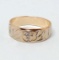 10k Gold Band Ring with Diamond Center Cross