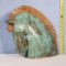 Art Pottery Sculpture of Horse Head with Green Moss Glaze