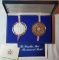 The Franklin Mint 4.17 oz Sterling and 4.17 oz Bronze Matched Proof Set Bicentennial Medals in Case