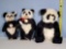 2 Steiff Jpointed Pandas with Ear Buttons and Tags and 1 Unmarked Panda Teddy Bears