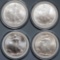 4 Consecutive Year 1 Troy Oz Fine Silver Eagle Bullion Coins - 2002, 2003, 2004 and 2005