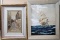 H Ornstein Watercolor of masted sailing ship and Impressionist Gouache
