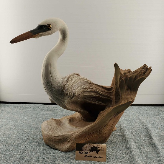 Rick Cain (20/21st century Florida Artist) Limited Edition Marsh Keeper Egret sculpture