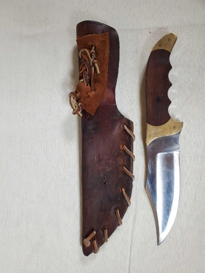 Vintage Rigid Caribou Hunter Knife with Sheath