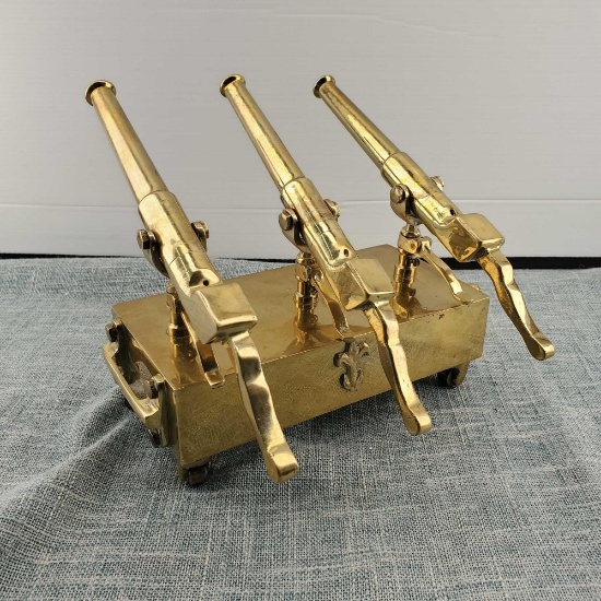Solid Brass Triple Signal Cannon