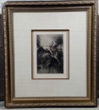 1926 Louis Icart Framed and Pencil Signed Plate Etching 