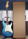 1993 Fender 1960 Classic Custom Stratocaster Aged Lake Placid Blue Guitar & Deluxe Hardshell Case