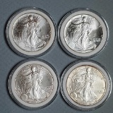 4 Consecutive Year 1 Troy Oz Fine Silver Eagle Bullion Coins - 1994, 1995, 1996 and 1997