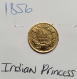 1856 Indian Princess Type 3 US One Dollar $1 Gold Coin