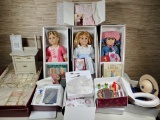 Collection of 3 American Girl Dolls & Accessories