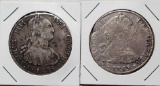 1783 and 1808 Spanish Colonial 8 Reales Silver Coins with Chop Marks