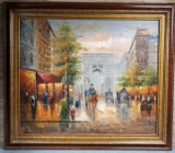 Orig. Paris Street Scene Oil Painting
