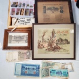 Confederate Currency and Papers, Antique German and WWII Word Currency Notes and Misc Coins